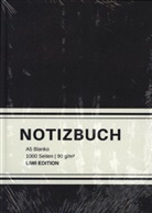 Notebook A5, Notizbuc A5, Notizbuch A5 - Dickes Notizbuch 1000 Seiten - A5 blanko - Hardcover schwarz mit Leseband - weißes Papier 90g/m² - FSC Papier