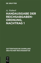 A. Nieberl - Handausgabe der Reichsabgabenordnung, Nachtrag 1
