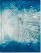 Vögel auf Instagram Großes Notizheft Motiv Weißer Pfau