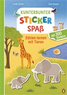Linda Sturm, Julia Reyelt - Kunterbunter Stickerspaß - Zählen lernen mit Tieren
