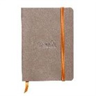Clairefontaine - Rhodiarama Notizbuch Softcover A6 72 Blatt liniert taupe 90g, mit Gummizugverschluss
