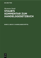 Hermann Staub, Heinrich Könige, Albert Mauer, Josef Stranz - Hermann Staub: Staub's Kommentar zum Handelsgesetzbuch - 2: (Buch 3: Handelsgeschäfte)
