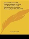 Thomas Campbell - Inaugural Discourse Of Thomas Campbell, On Being Installed Lord Rector Of The University Of Glasgow, Thursday, April 12th, 1827 (1827)