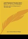 James Orchard Halliwell-Phillipps - A Brief Hand List Of The Early Quarto Editions Of The Plays Of Shakespeare