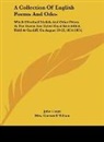 John Lloyd, Lieutenant-Colonel Morgan, Cornwell Wilson - A Collection Of English Poems And Odes