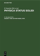 E. Borchardt, P. Görlich, E. Gutsche, K. Müller - Physica status solidi: Subject and Author Index, 1979