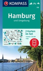 KOMPASS-Karten GmbH, KOMPASS-Karten GmbH - KOMPASS Wanderkarten-Set 725 Hamburg und Umgebung (2 Karten) 1:50.000