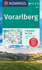 KOMPASS-Karten GmbH, KOMPASS-Karten GmbH - KOMPASS Wanderkarten-Set 292 Vorarlberg (2 Karten) 1:50.000