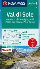 KOMPASS-Karten GmbH, KOMPASS-Karten GmbH - KOMPASS Wanderkarte 119 Val di Sole, Madonna di Campiglio, Malè, Passo del Tonale, Peio, Rabbi 1:35.000