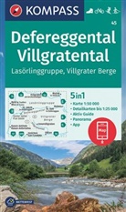 KOMPASS-Karten GmbH, KOMPASS-Karten GmbH - KOMPASS Wanderkarte 45 Defereggental, Villgratental, Lasörlinggruppe, Villgrater Berge 1:50.000