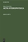 Hans Ertel - Acta Hydrophysica - Band 27, Heft 2: Acta Hydrophysica. Band 27, Heft 2