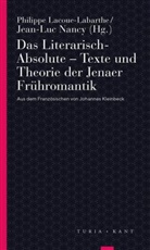 Johannes Kleinbeck, Philippe Lacoue-Labarthe, Jean-Luc Nancy, Philippe Lacoue-Labarthe, Jean-Luc Nancy - Das Literarisch-Absolute. Texte und Theorie der Jenaer Frühromantik