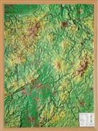 Mario Engelhardt, André Markgraf, Georelief Dresden, georelief GbR - Hessen, Reliefkarte Gross 1:350.000 mit Naturholzrahmen