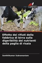 Senthilkumar Subramaniam - Effetto dei rifiuti della fabbrica di birra sulla digeribilità dei nutrienti della paglia di risaia