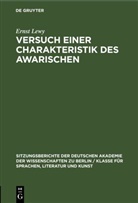 Ernst Lewy - Versuch einer Charakteristik des Awarischen