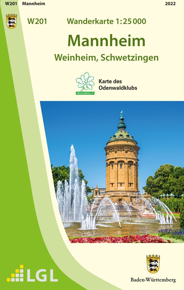 LGL - W201 Wanderkarte 1:25 000 Mannheim - Weinheim, Schwetzingen