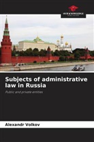 Alexandr Volkov - Subjects of administrative law in Russia