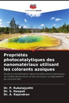 Dr. S. Deepak, S. Deepak, A. Rajendran, Dr. A. Rajendran, Dr. P. Rubalajyothi, P. Rubalajyothi - Propriétés photocatalytiques des nanomatériaux utilisant les colorants azoïques