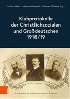 Lothar Höbelt, Johannes Kalwoda, Joh Schönner, Johannes Schönner - Klubprotokolle der Christlichsozialen und Großdeutschen 1918/19