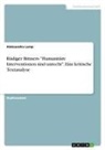 Aleksandra Lemp - Rüdiger Bittners "Humanitäre Interventionen sind unrecht". Eine kritische Textanalyse