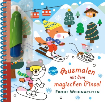 Mélisande Luthringer, Mélisande Luthringer, Sandra Meyer - Ausmalen mit dem magischen Pinsel. Frohe Weihnachten - Malbuch mit Wassertankstift für Kinder ab 3 Jahren