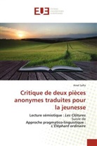 Amel Safta - Critique de deux pièces anonymes traduites pour la jeunesse