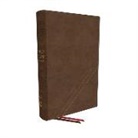Thomas Nelson - NKJV, Word Study Reference Bible, Leathersoft, Brown, Red Letter, Thumb Indexed, Comfort Print