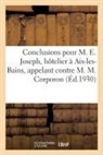 Collectif - Conclusions pour m. eli joseph,