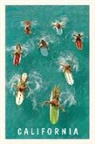The Vintage Journal Aerial View of Surfers with Colorful Boards, California