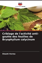 Shashi Verma - Criblage de l'activité anti-goutte des feuilles de Bryophyllum calycinum