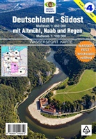 Erhard Jübermann - Wassersport-Wanderkarte / Deutschland Südost mit Altmühl, Naab und Regen für Kanu- und Rudersport