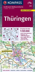 KOMPASS-Karten GmbH - KOMPASS Großraum-Radtourenkarte 3707 Thüringen 1:125.000