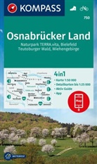 KOMPASS-Karten GmbH - KOMPASS Wanderkarte 750 Osnabrücker Land, NP TERRA.vita, Bielefeld, Teutoburger Wald, Wiehengeb. 1:50.000