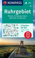 KOMPASS-Karten GmbH - KOMPASS Wanderkarten-Set 823 Ruhrgebiet (2 Karten) 1:35.000