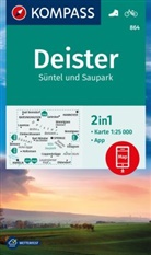 KOMPASS-Karten GmbH - KOMPASS Wanderkarte 864 Deister, Süntel und Saupark 1:25.000