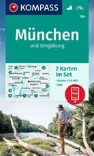 KOMPASS-Karten GmbH - KOMPASS Wanderkarten-Set 184 München und Umgebung (2 Karten) 1:50.000