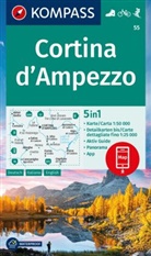 KOMPASS-Karten GmbH - KOMPASS Wanderkarte 55 Cortina d'Ampezzo 1:50.000