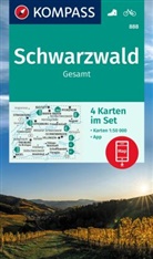 KOMPASS-Karten GmbH - KOMPASS Wanderkarten-Set 888 Schwarzwald Gesamt (4 Karten) 1:50.000