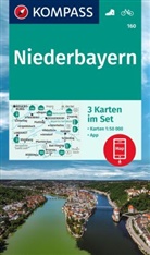 KOMPASS-Karten GmbH - KOMPASS Wanderkarten-Set 160 Niederbayern (3 Karten) 1:50.000