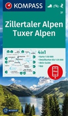 KOMPASS-Karten GmbH - KOMPASS Wanderkarte 37 Zillertaler Alpen, Tuxer Alpen 1:25.000