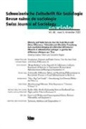 Soziologie, Schweizerische Gesellschaft für Soziologie - Schweizerische Zeitschrift für Soziologie