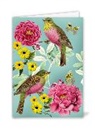 Doppelkarte. Blumen u. Vögel / blanko / B6