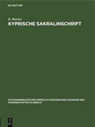 R. Meister - Kyprische Sakralinschrift