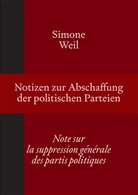 SIMONE WEIL, Willibald Feinig - Notizen zur Abschaffung der politischen Parteien | Note sur la suppression générale des partis politiques
