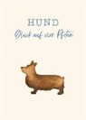 Holzschliffkarte / Hund Glück 4 Pfoten