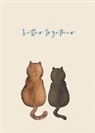 Holzschliffkarte / Katzen better together