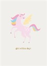 Holzschliffkarte / Einhorn girl of theday