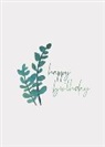 Holzschliffkarte / Eukalyptus happybirthday