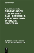 K. Lippmann - Ergänzungen zum zweiten Buch der Reichsversicherungsordnung, Nachtrag