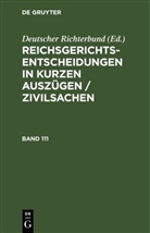 Deutscher Richterbund - Reichsgerichts-Entscheidungen in kurzen Auszügen / Zivilsachen - Band 111: Reichsgerichts-Entscheidungen in kurzen Auszügen / Zivilsachen. Band 111
